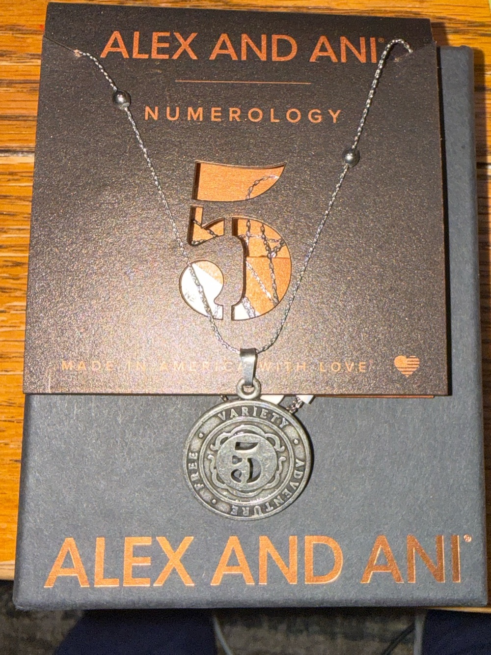 Alex and Ani Silver Numerology 5 Charm Necklace